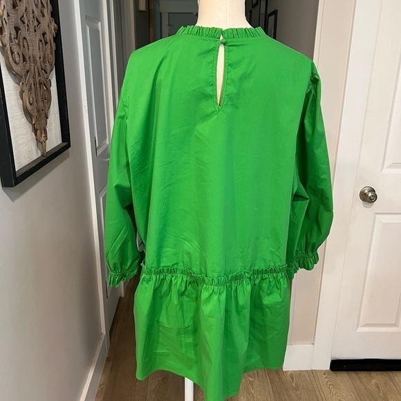 SCOOP green babydoll peplum top with half sleeves and mock neck - Picture 10 of 15